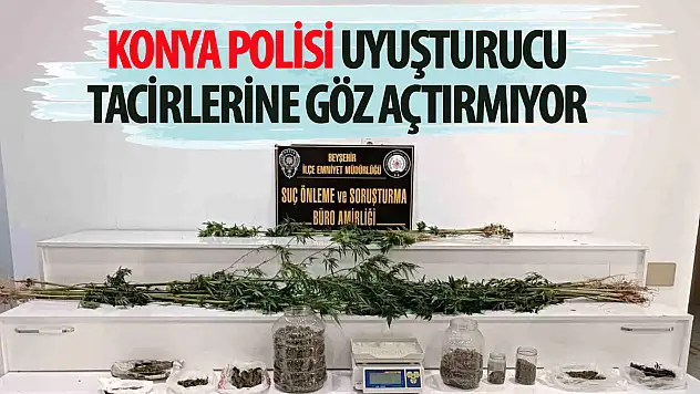 Konya'da bir otobüste 7 kilo 992 gram esrar ele geçirildi