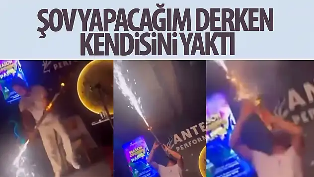 Konya'da bir şahıs şov için klarnetine konfeti taktı, ardından kendini yaktı