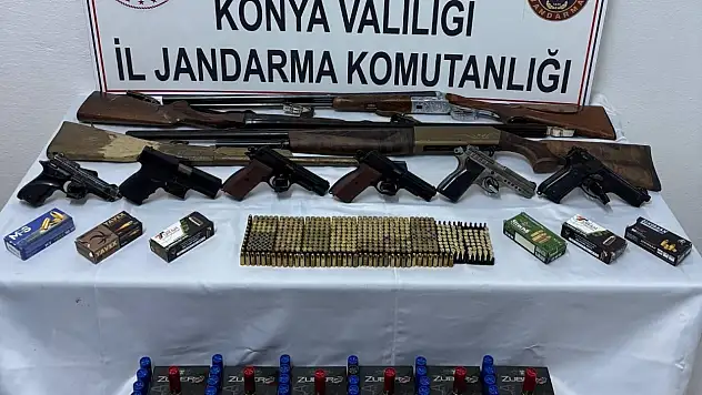 Konya'da dev operasyon! Cephanelik ele geçirildi