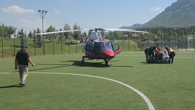 Konya'da hasta kadının imdadına hava ambulansı yetişti!