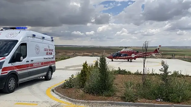 Konya'da hava ambulansı böbrek hastası için havalandı