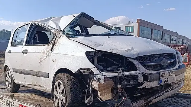 Konya'da otomobil devrildi! 4 kişi yaralı
