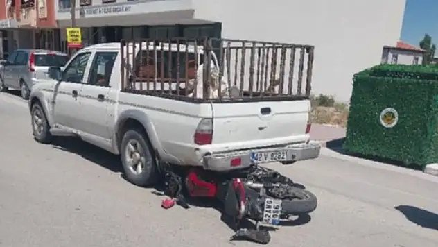 Konya'da pikap kazası: Bir yaralı!