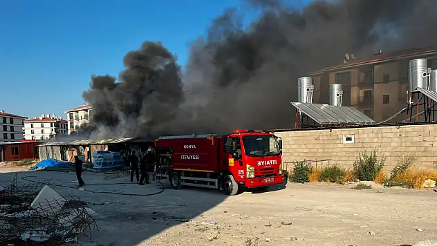 Konya'da şantiyede alevler yükseldi! Ekipler zamanla yarıştı