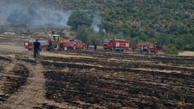 Konya'da yakılan anız, yürekleri ağızlara getirdi!