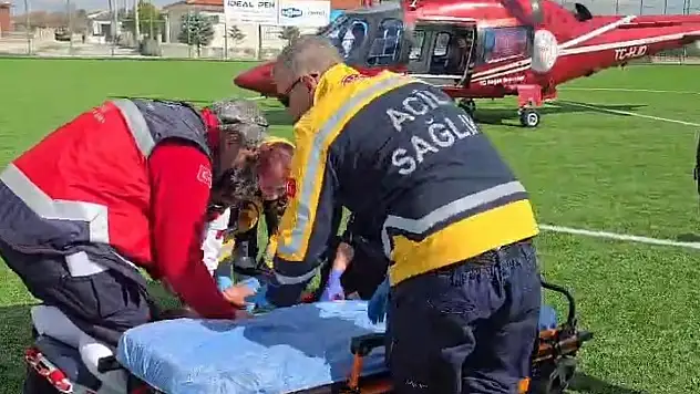 Konya'da zamanla yarış! Kalp hastası hava yoluyla şehir merkezine taşındı