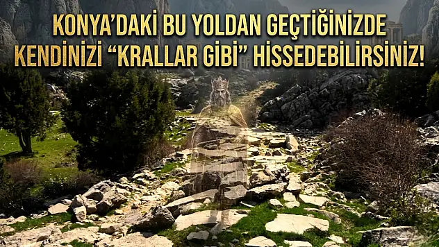 Konya'daki bu yoldan geçtiğinizde kendinizi 'krallar gibi' hissedebilirsiniz!