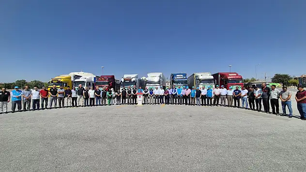 Konya'dan 8 yardım tırı, Adıyaman'daki depremzede çiftlerin toplu düğünü için yola çıktı