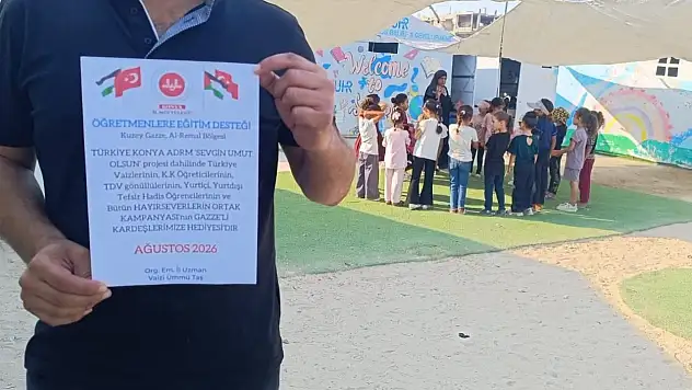 Konya'dan Gazze'ye eğitim desteği