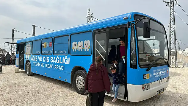 Konya Mobil Diş Aracı Hatay'da hizmet vermeye başladı