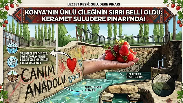Konya'nın ünlü çileğinin sırrı belli oldu: Keramet Suludere Pınarı'nda!