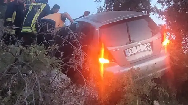 Konya'da otomobil uçuruma yuvarlandı: 3 yaralı