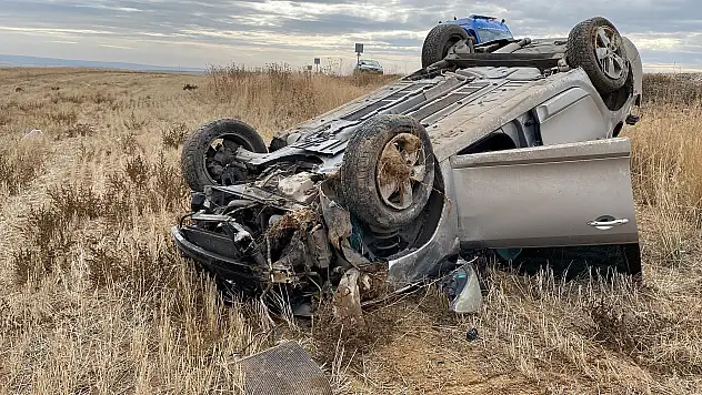 Konya'da otomobil takla attı: 1 yaralı