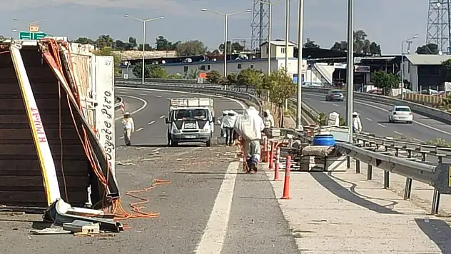 Kovan yüklü kamyon devrildi, binlerce arı yola saçıldı