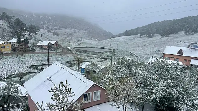 Koyulhisar'da beklenmedik kar yağışı
