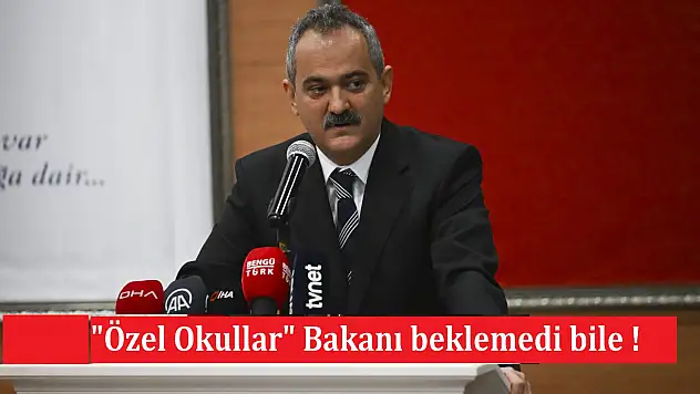 'Özel Okullar' Bakanı beklemedi bile !