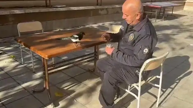 Polis memuruyla yaşanan sıra dışı dostluk görenleri gülümsetiyor