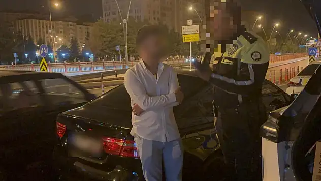 Polis uygulama noktasında bu da oldu!