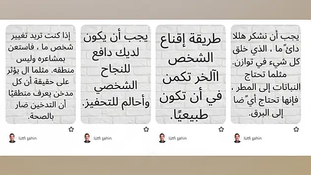 Şahin Arapça Kişisel Gelişim Sözlerini Pinterest'te Yayımlamaya Başladı