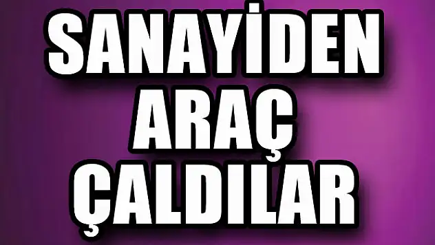 Sanayiden araç çaldılar...