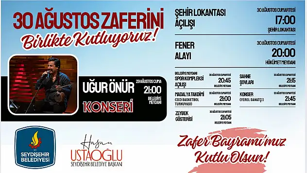 Seydişehir'de 30 Ağustos Zafer Bayramı coşkusu etkinliklerle kutlanacak