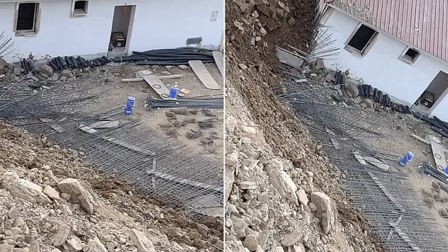 Toprak kayması: Yapım aşamasındaki 6 ev zarar gördü