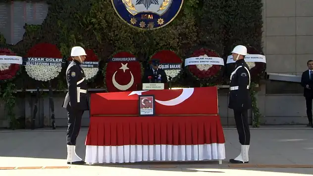 Trafik denetiminde şehit olan polis için tören düzenlendi