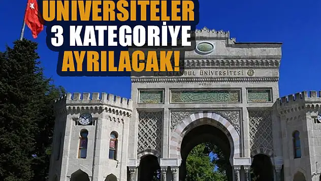 Üniversiteler 3 kategoriye ayrılacak!