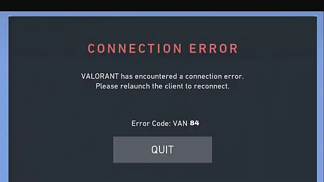 Valorant Van 84 Hatası Nedir?