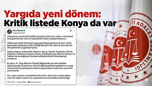 Yargıda yeni dönem: Kritik listede Konya'da var
