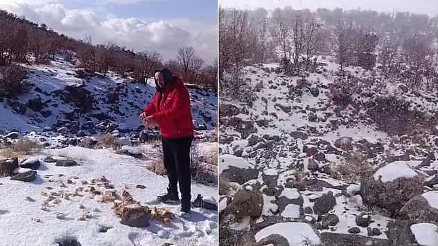 Yürek ısıtan görüntüler! Konya'da kar altında kalan canlar unutulmadı