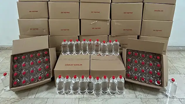 Yüzlerce litre etil alkol ele geçirildi