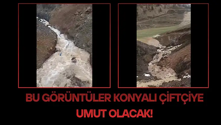 Bu görüntüler Konyalı çiftçiye umut olacak! Yağışlar ve kar suları göleti doldurdu