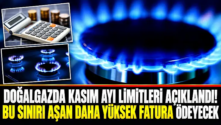 Doğalgazda kasım ayı limitleri açıklandı! Bu sınırı aşan daha yüksek fatura ödeyecek