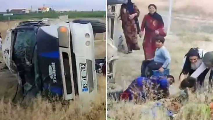 Konya'da işçi servisi kaza yaptı! Çok sayıda yaralı var