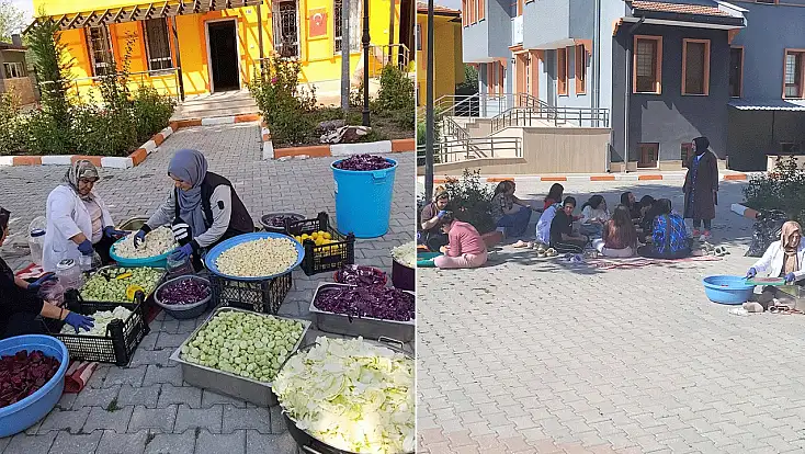 Konya’da kış hazırlığı: Turşular çocukların ellerinden