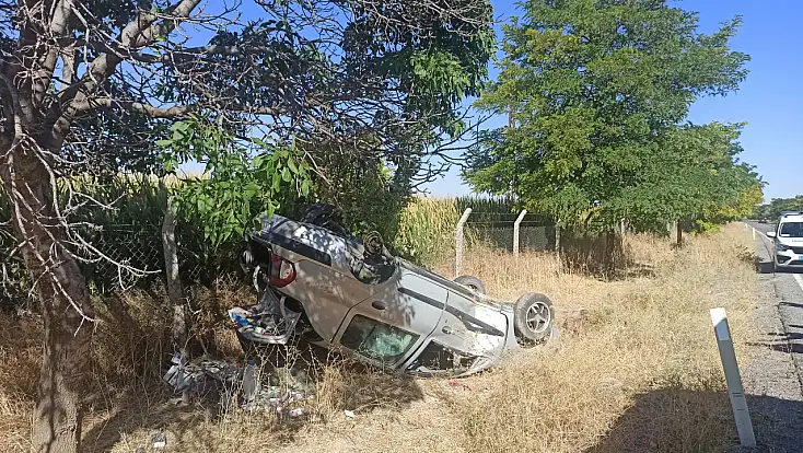 Konya'da kontrolden çıkan otomobil takla attı! 2 çocuk yaralı
