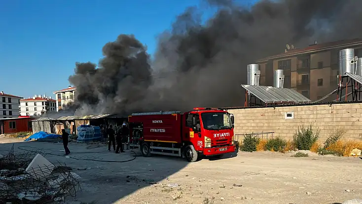 Konya’da şantiyede alevler yükseldi! Ekipler zamanla yarıştı