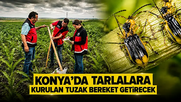 Konya'da tarlalara kurulan tuzak bereket getirecek