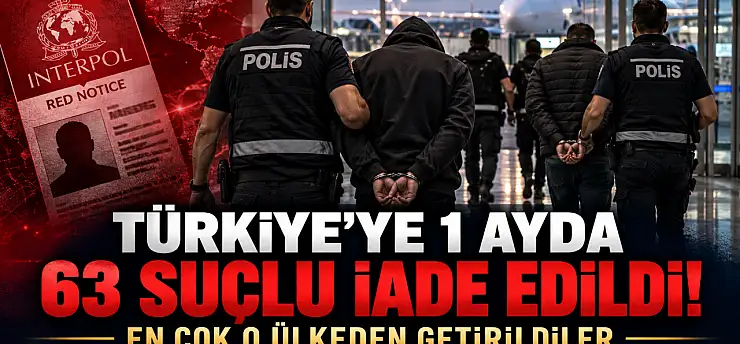 Türkiye'ye 1 ayda 63 suçlu iade edildi! En çok o ülkeden getirildiler
