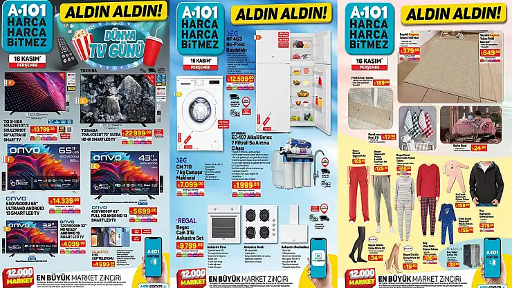 16 Kasım A101 aktüel kataloğu yayımlandı! Hangi ürünler indirimde? işte detaylar...