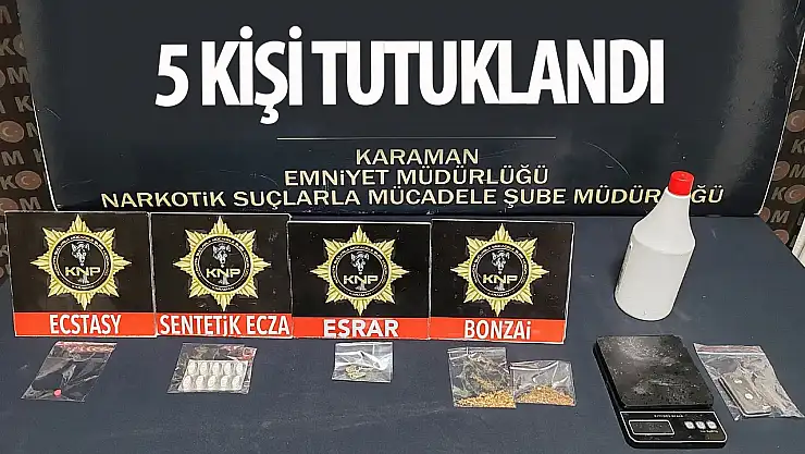 Karaman'da Zehir Taciri 5 kişi tutuklandı