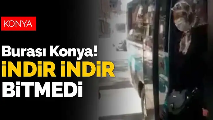 Bu görüntüler Konya'da çekildi! Minibüsteki yolcuları indir indir bitmedi
