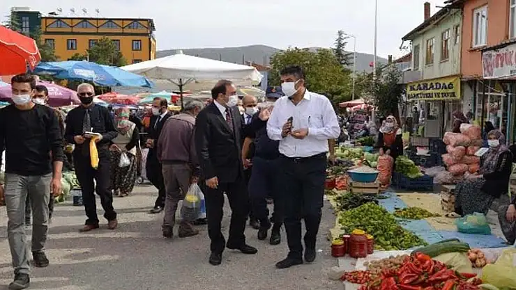 Konya Hüyük'te korona virüs denetimi yapıldı