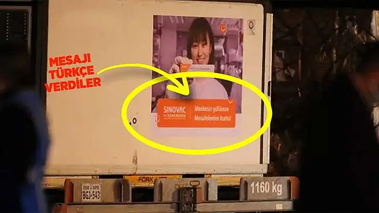 Ankara'ya gelen Çin aşılarında dikkat çeken Türkçe mesaj