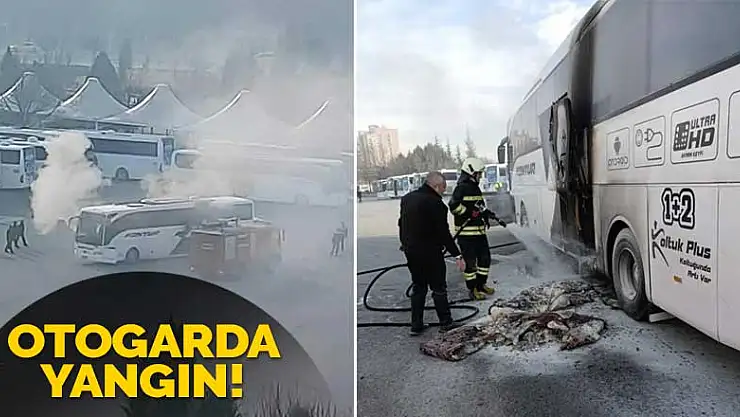 Konya Otogarı'nda yangın paniği! Park halinde alev aldı