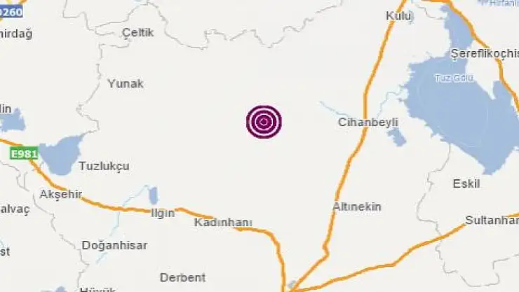 Konya'da deprem kaydedildi! Şehir merkezinin dibinde