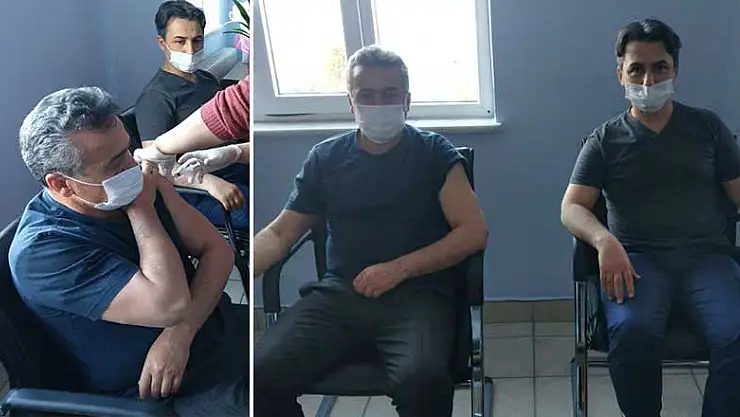 Seydişehir Kaymakamı Erdoğan ve Başkan Tutal aşı oldu