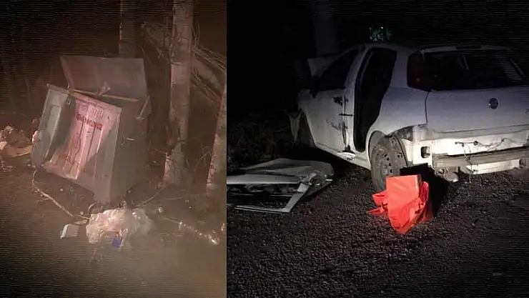 Meram'da kontrolden çıkarak elektrik direğine çarpan sürücü hayatını kaybetti