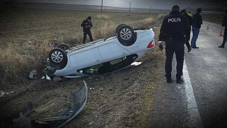 Konya'da takla atan otomobilden mucize kurtuluş